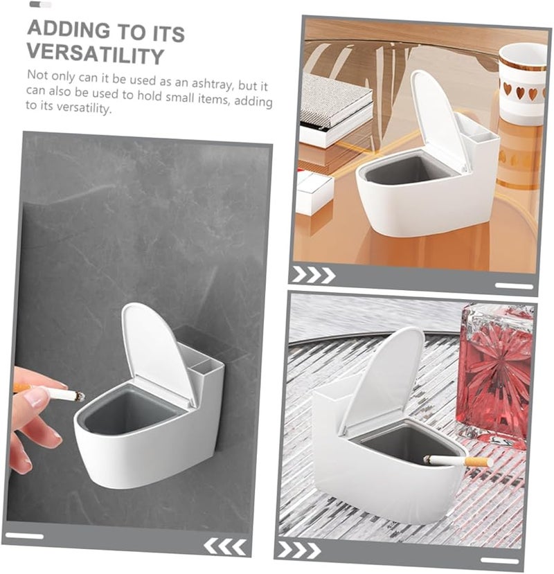 Wall Mounted Toilet Shaped Ashtray With Lid For Bathroom Home Office Bar Kitchen - Image 4